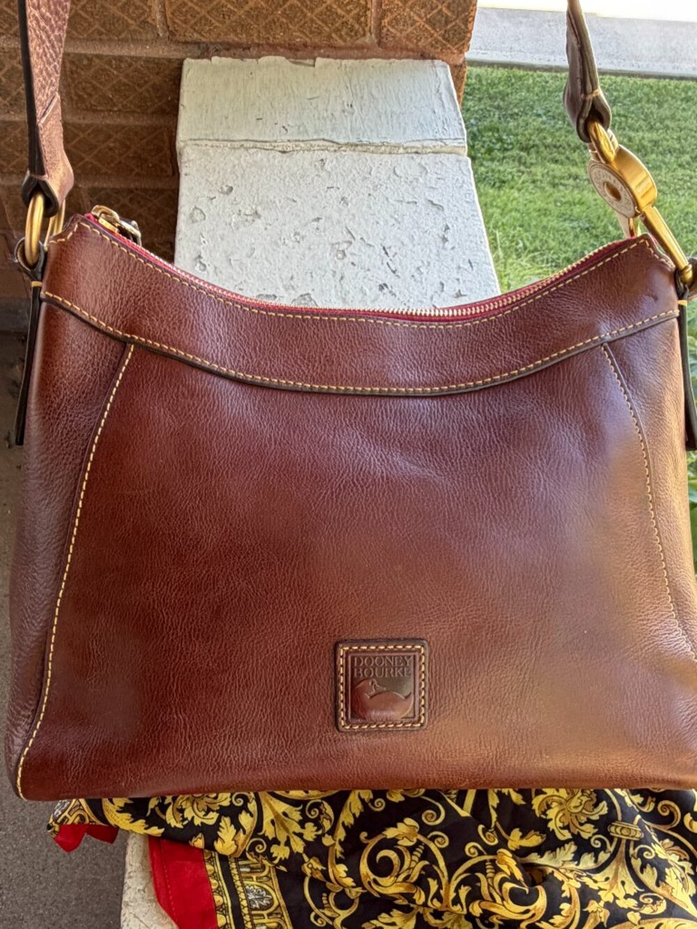 Dooney & Bourke Large Cassidy Vachetta Florentine Chestnut Hobo Shoulder Bag